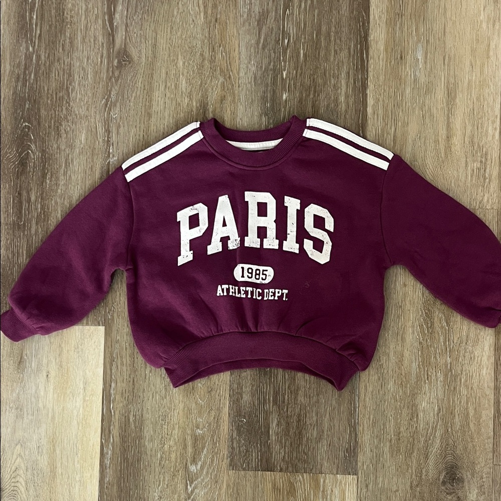 NWOT Grayson Mini Toddler Girls Paris Sweatshirt Plum Size 3T